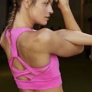 Free people hot pink movement lightening synergy sports bra size Medium